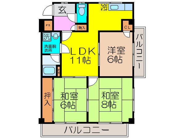 ハイツ杉本の物件間取画像